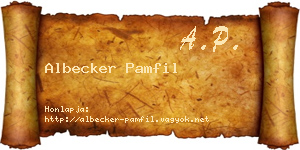Albecker Pamfil névjegykártya